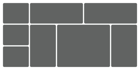 Bento Grid Horizontal Layout with Geometric Tiles for Modern Web and Social Media Design. Trendy...