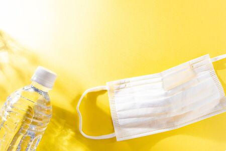 Wear a mask and bottled drinks. For Medical and Health Care Purpose.の写真素材