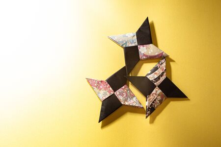Origami ninja shuriken. Japanese culture.の写真素材