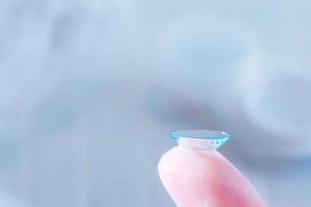 Wearing vision cornerion/contact lens to the eye. Glass and Replace. Cleaning of Contact Lenses
