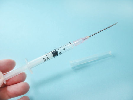 Have a syringe for medical equipment.の写真素材