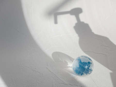 Disinfectant and the Earth.の写真素材