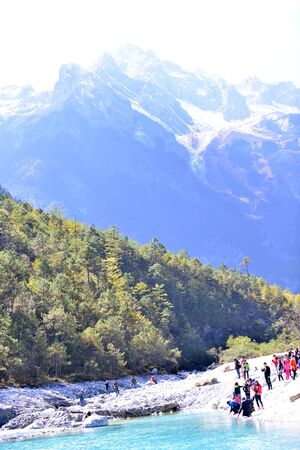 Scenery at Jade Dragon snow mountainのeditorial素材
