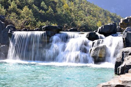 Blue Moon Valley waterfallの写真素材