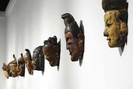 The Xiangdong Nuo Mask in museumのeditorial素材