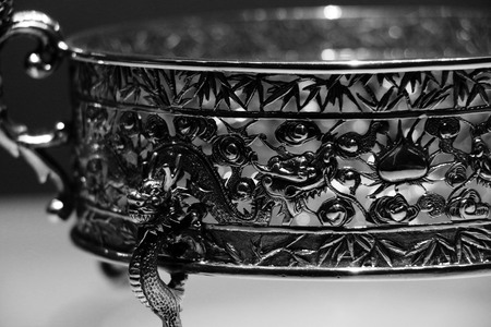 Close-up of a silverware in a museumのeditorial素材