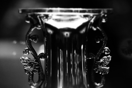 Close-up on details of a silverware in a museumのeditorial素材