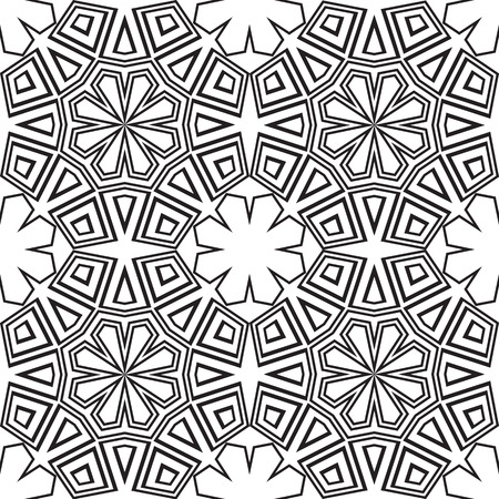 Tribal geometric vector pattern. Seamless ethnic black and white backgroundのイラスト素材