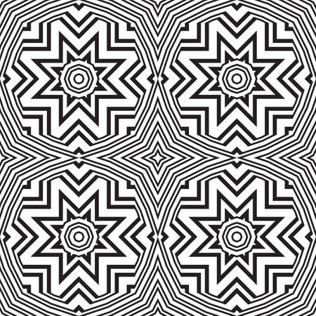 Tribal geometric vector pattern. Seamless ethnic black and white backgroundのイラスト素材