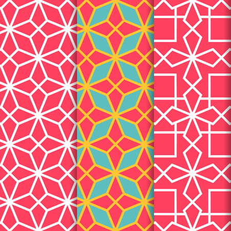 Islamic pattern set. 3 arabic seamless backgrounds.のイラスト素材