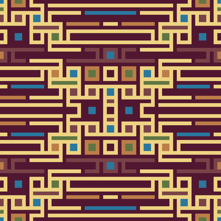 Vector seamless pattern tribal ethnic ornament, abstract geometric background illustrationのイラスト素材