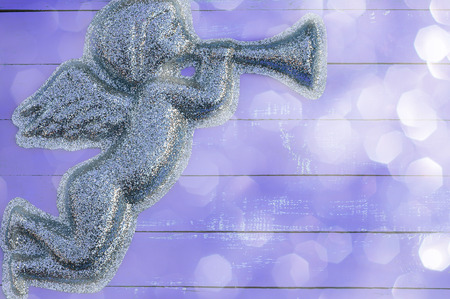 Figure angel of shiny particles on a background, Christmas backgroundの写真素材