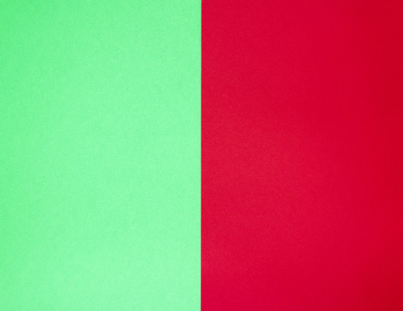 abstract paper background, half green and red, empty spaceの写真素材