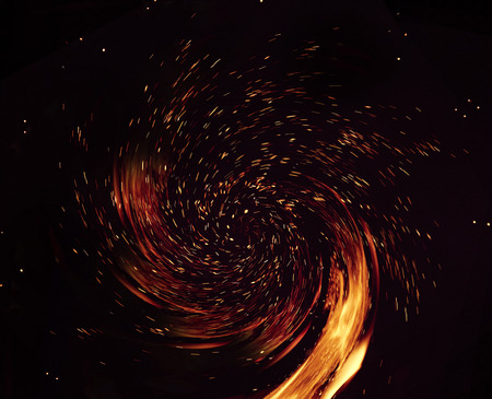 Hot flame heat fire abstract black background. Glow light effect.  Dark background