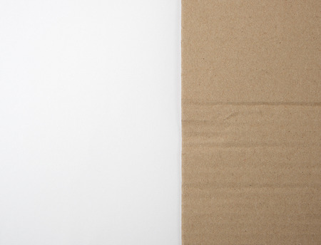 brown paper on white background, close up, copy spaceの写真素材