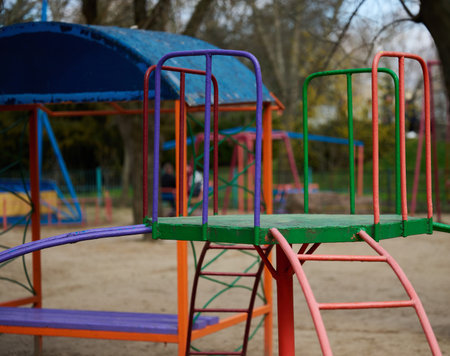 Empty playgrounds for playing, Ukraineの写真素材