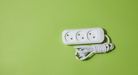 White socket on a green background, top viewの写真素材
