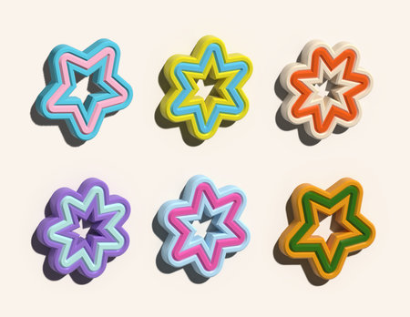 Various figures on a beige background, 3D rendering illustrationの写真素材