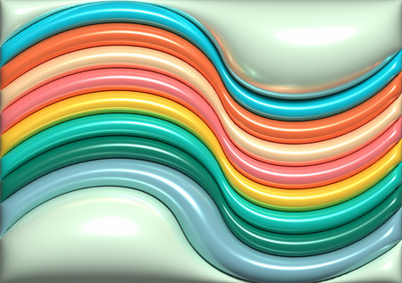 Various volumetric figures with a smooth shiny surface, 3D rendering illustration