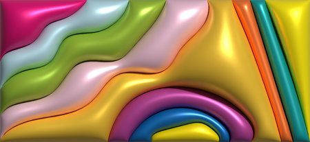 Abstract image with smooth, wavy lines in bright colors with a glossy effect, a sense of...