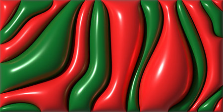 Abstract image with smooth, wavy lines with a glossy effect, sense of three-dimensionality and iridescence, 3D rendering illustrationの写真素材