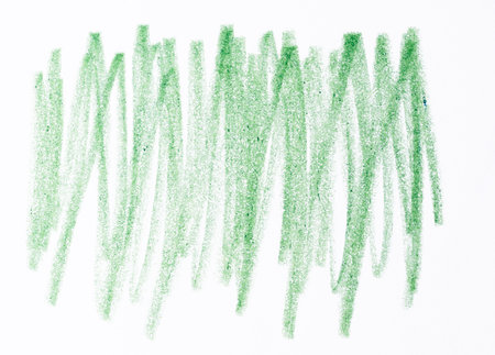 Green pencil shading on white backgroundの写真素材