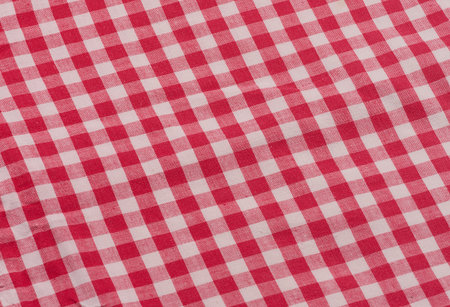 Red and white checkered textile towel, tablecloth