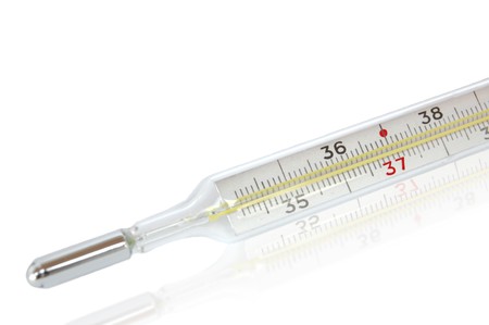 Isolated medical mercury thermometer