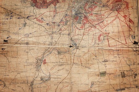 Old broken military map