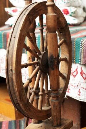 Old wooden distaffの写真素材