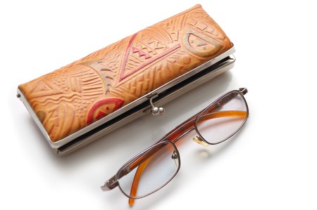 Glasses and caseの写真素材