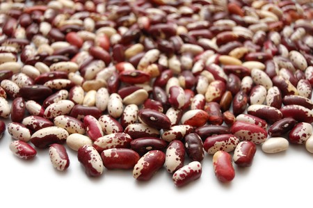 A lot of spotted kidney beans