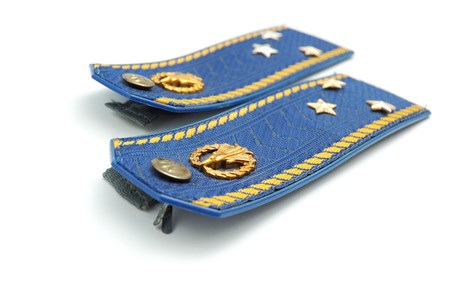 Shoilder strap of Ukrainian senior lieutenant (sky force)の写真素材