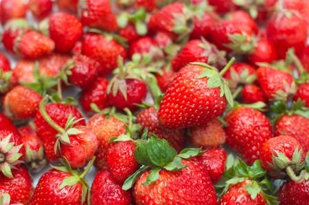 Fresh ripe strawberry. Ideally as backgroundの写真素材