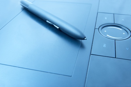 Pen on Plotting-board. Device for computer graphicの写真素材