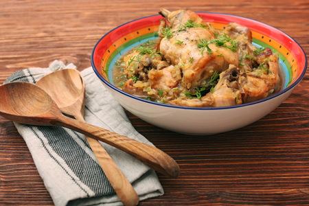 Roasted rabbit with herbsの写真素材