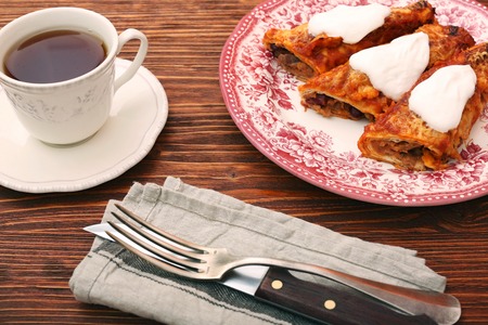 Beans and Vegetables Enchiladasの写真素材