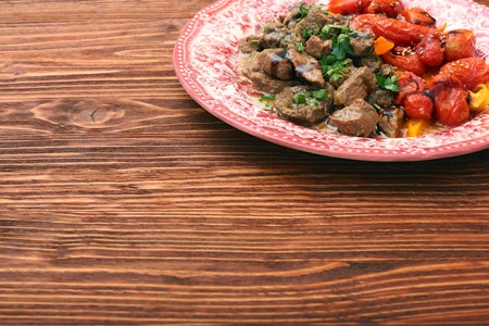beef stew with peppers and cherry tomatoes