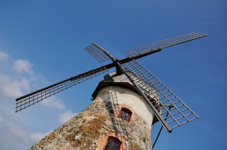 A closeup of a windmillの写真素材