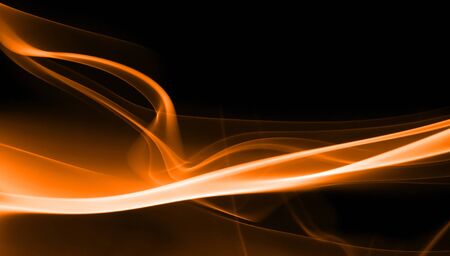 Orange smoke in black backgroundの写真素材