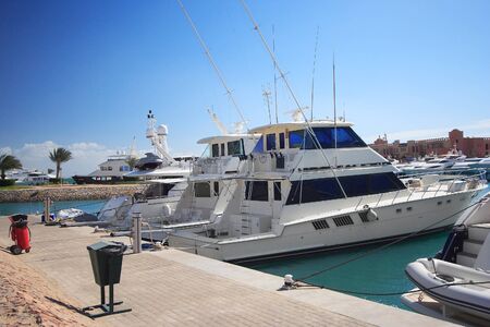 Luxury yachts at El Gouna, Egypt, on the Red Sea.
