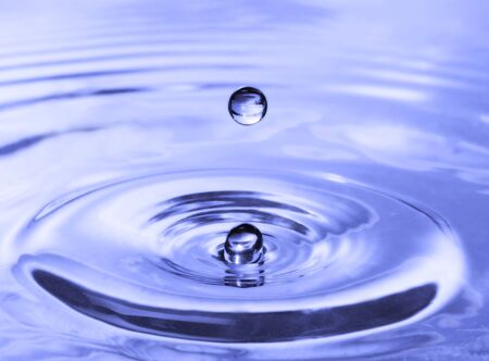 Blue Water Drop Splashing with Waves