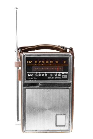 Old radio isolated on white backroundの写真素材