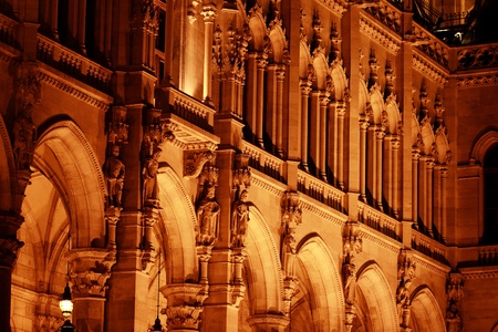 Budapest Parliament building in Hungary at twilight.の写真素材