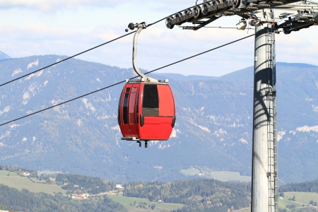 Summer ski lifts at the topの写真素材