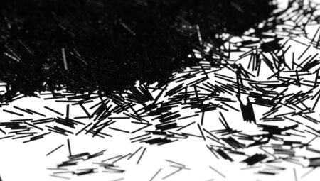Black sequins on a white (macro)の写真素材