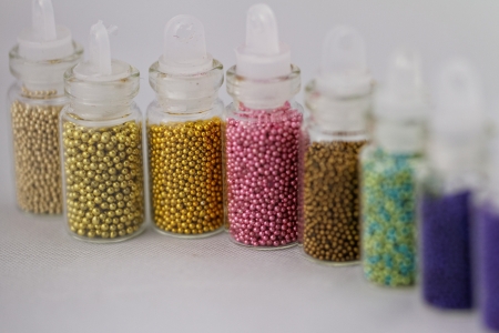 Pearls for nails - light backgroundの写真素材