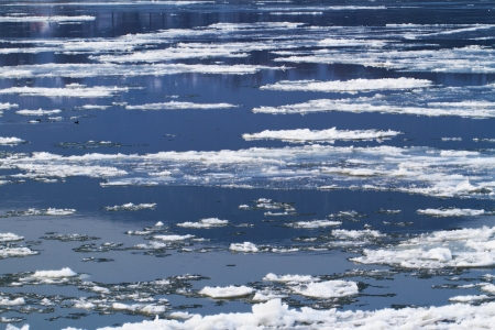Frozen river in winter (background)