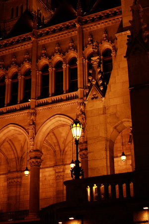 Budapest Parliament building in Hungary at twilight.の写真素材