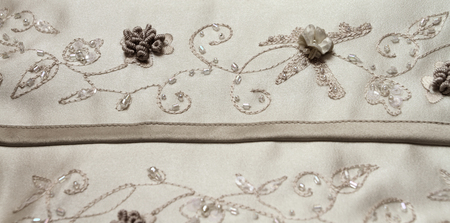 Detail of wedding dress - close-up photoの写真素材